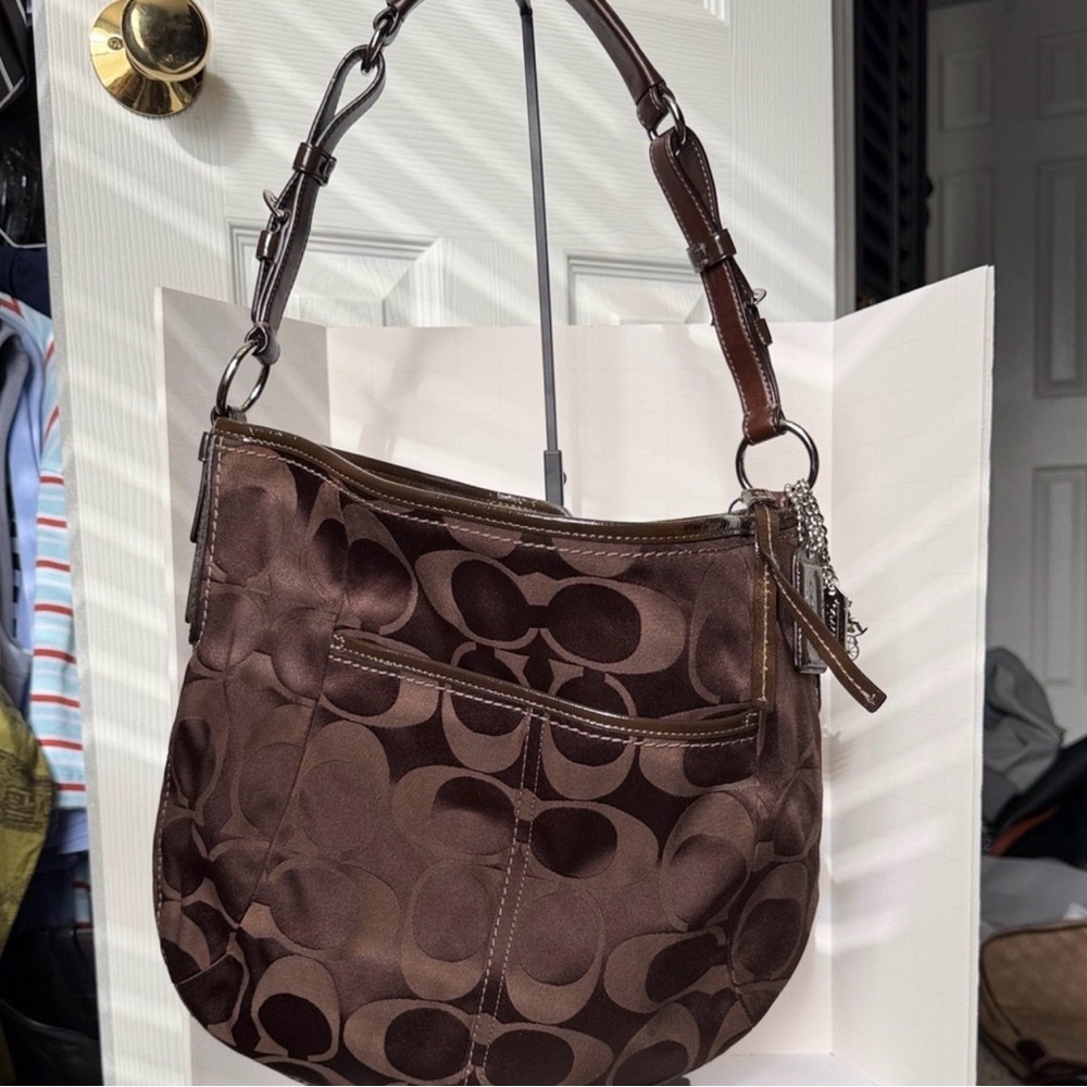 Coach Chocolate Brown Signature Shoulder Bag